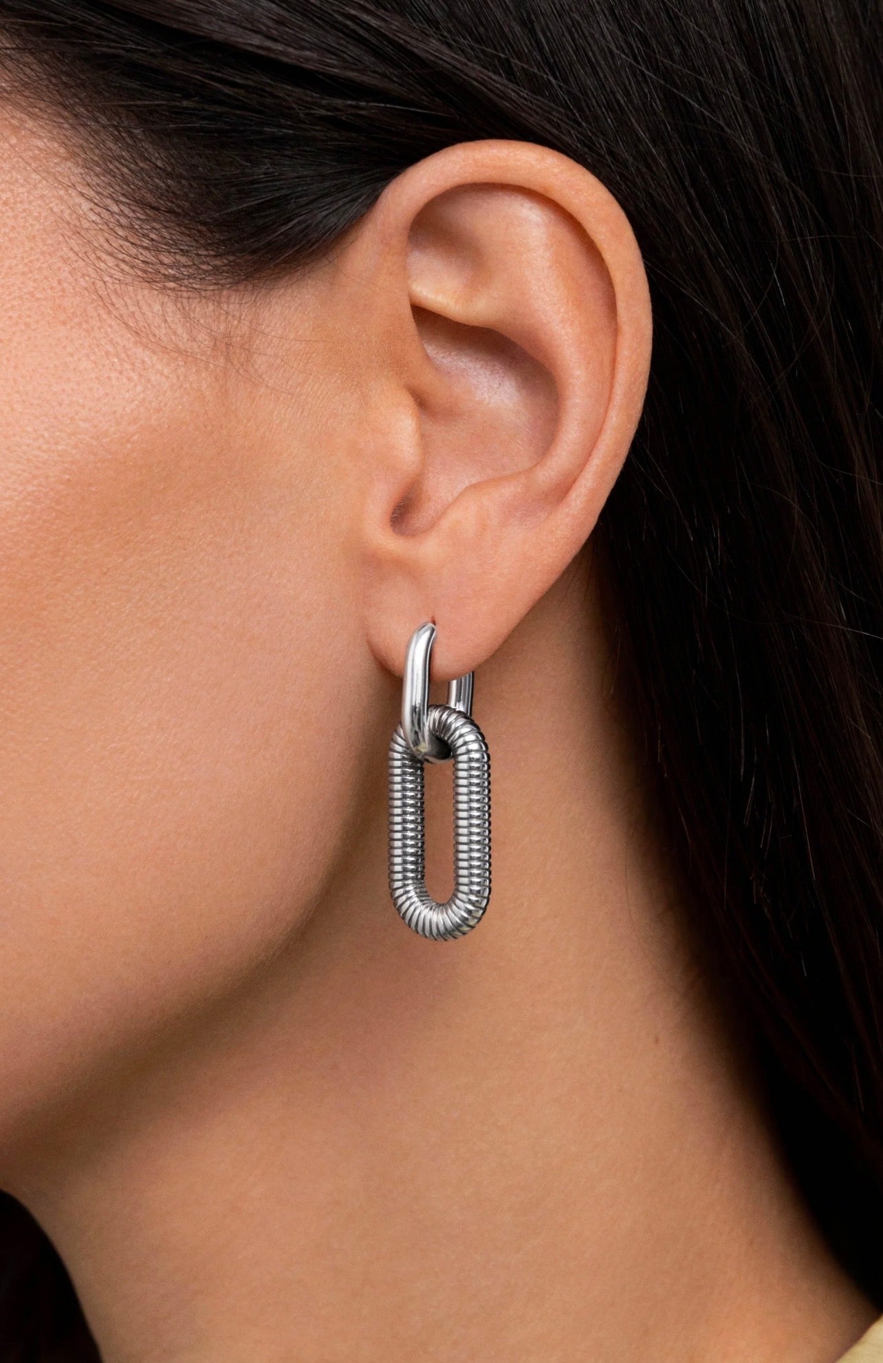 Valentina Link Earrings - Silver