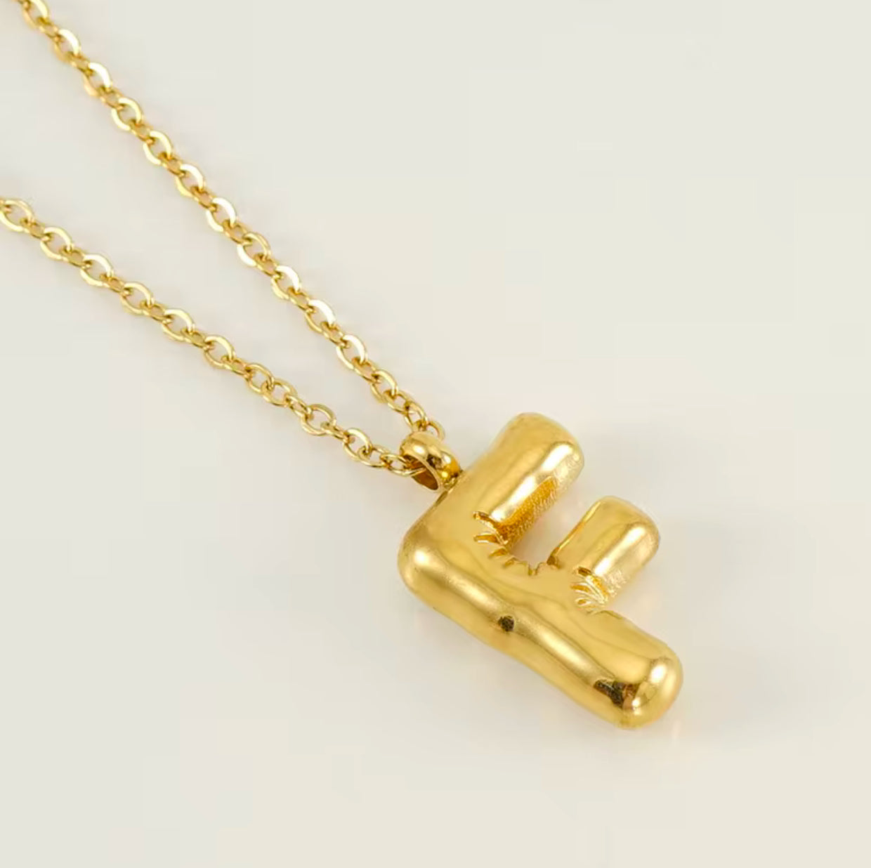 Balloon Letter Necklace - Gold