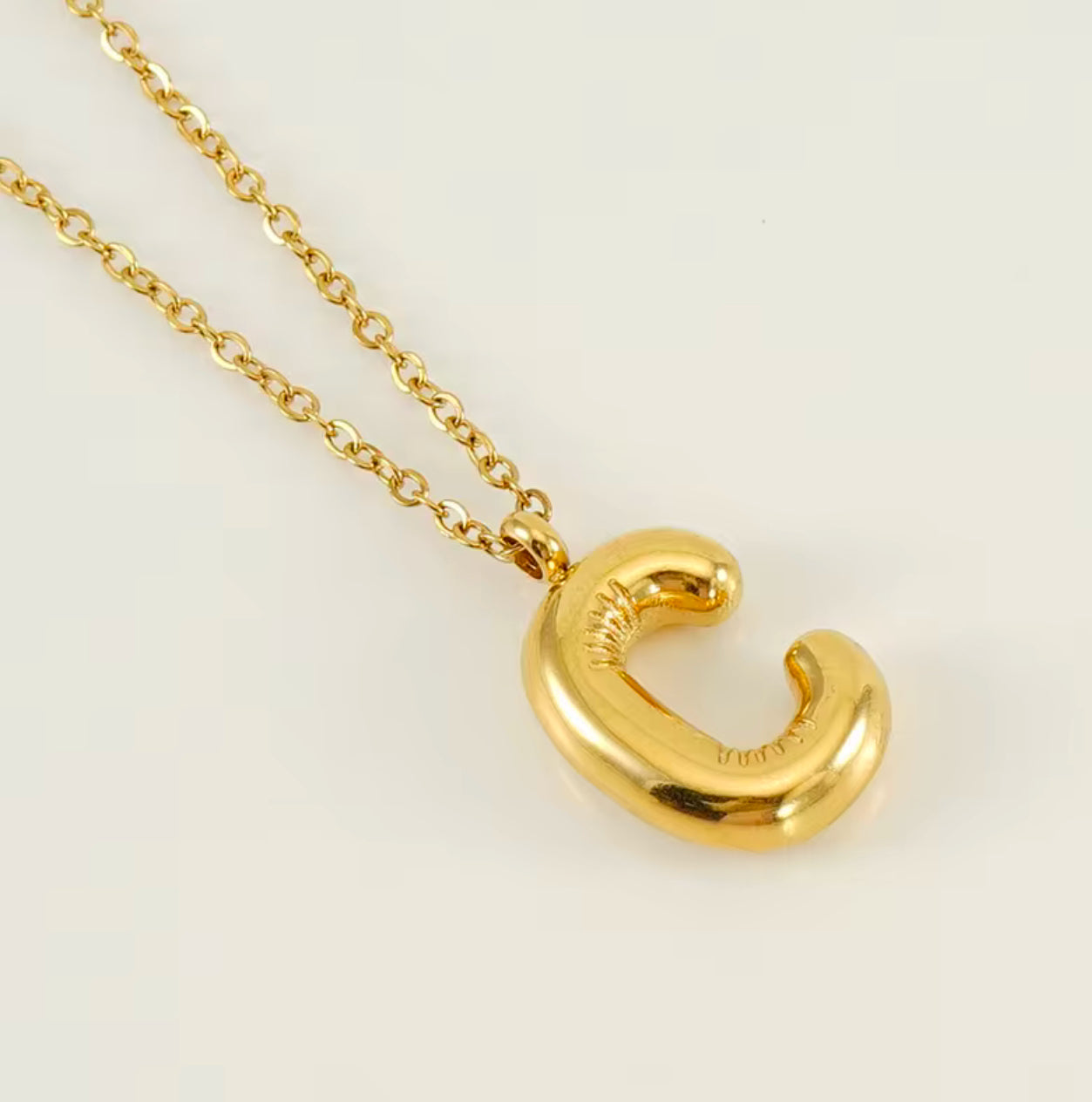 Balloon Letter Necklace - Gold