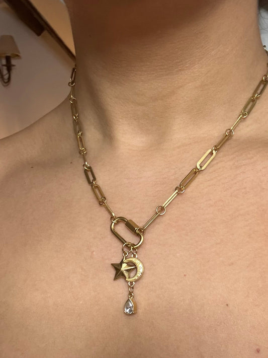 The Oval Link Clasp Necklace - Gold