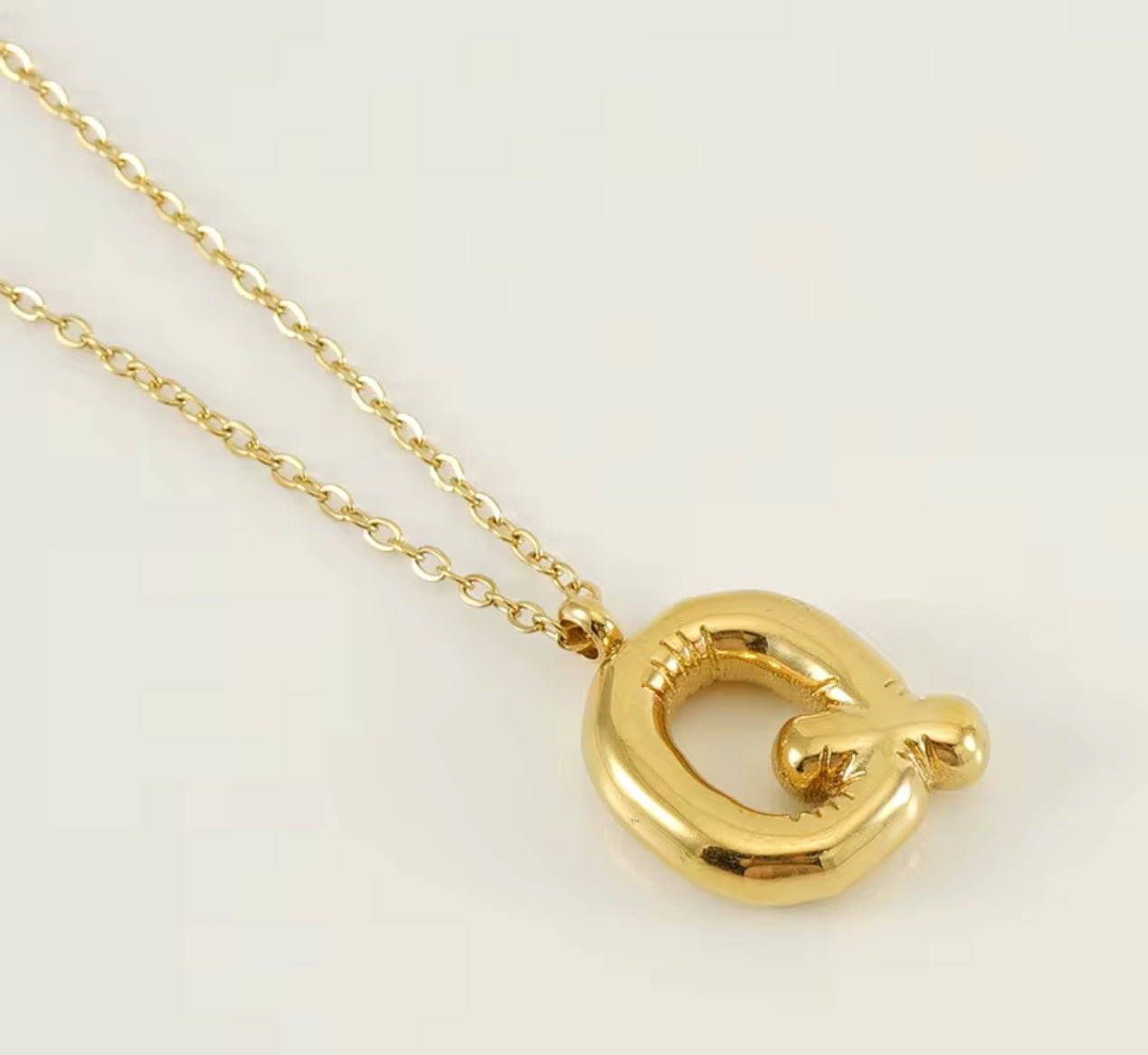 Balloon Letter Necklace - Gold