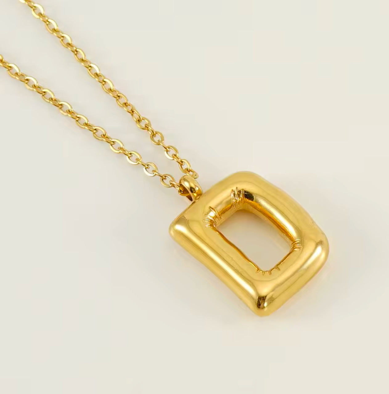 Balloon Letter Necklace - Gold