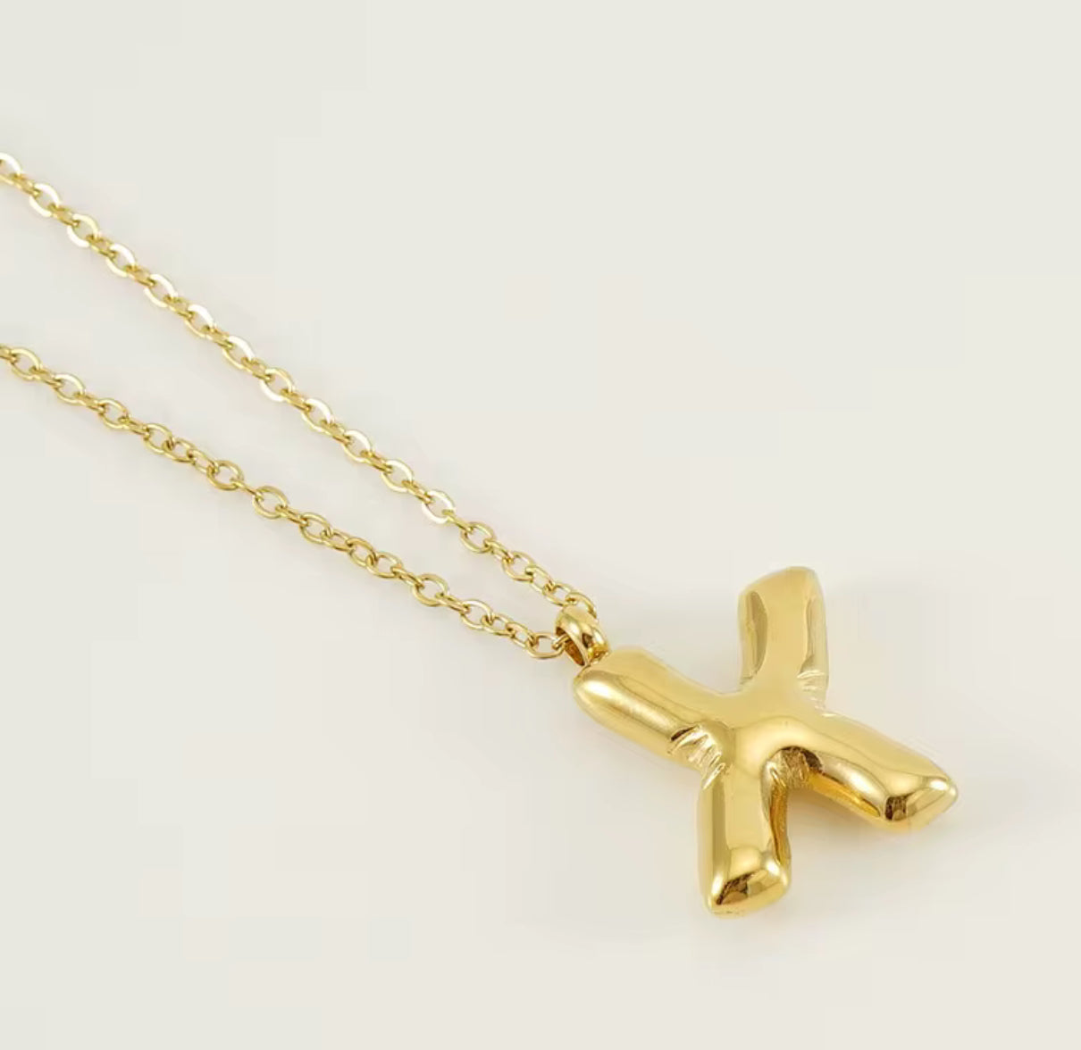Balloon Letter Necklace - Gold