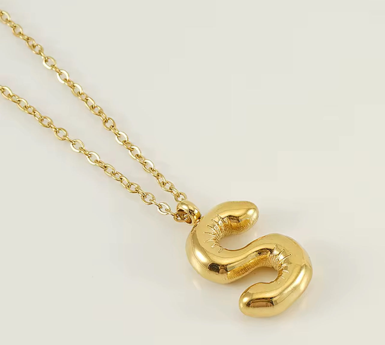 Balloon Letter Necklace - Gold