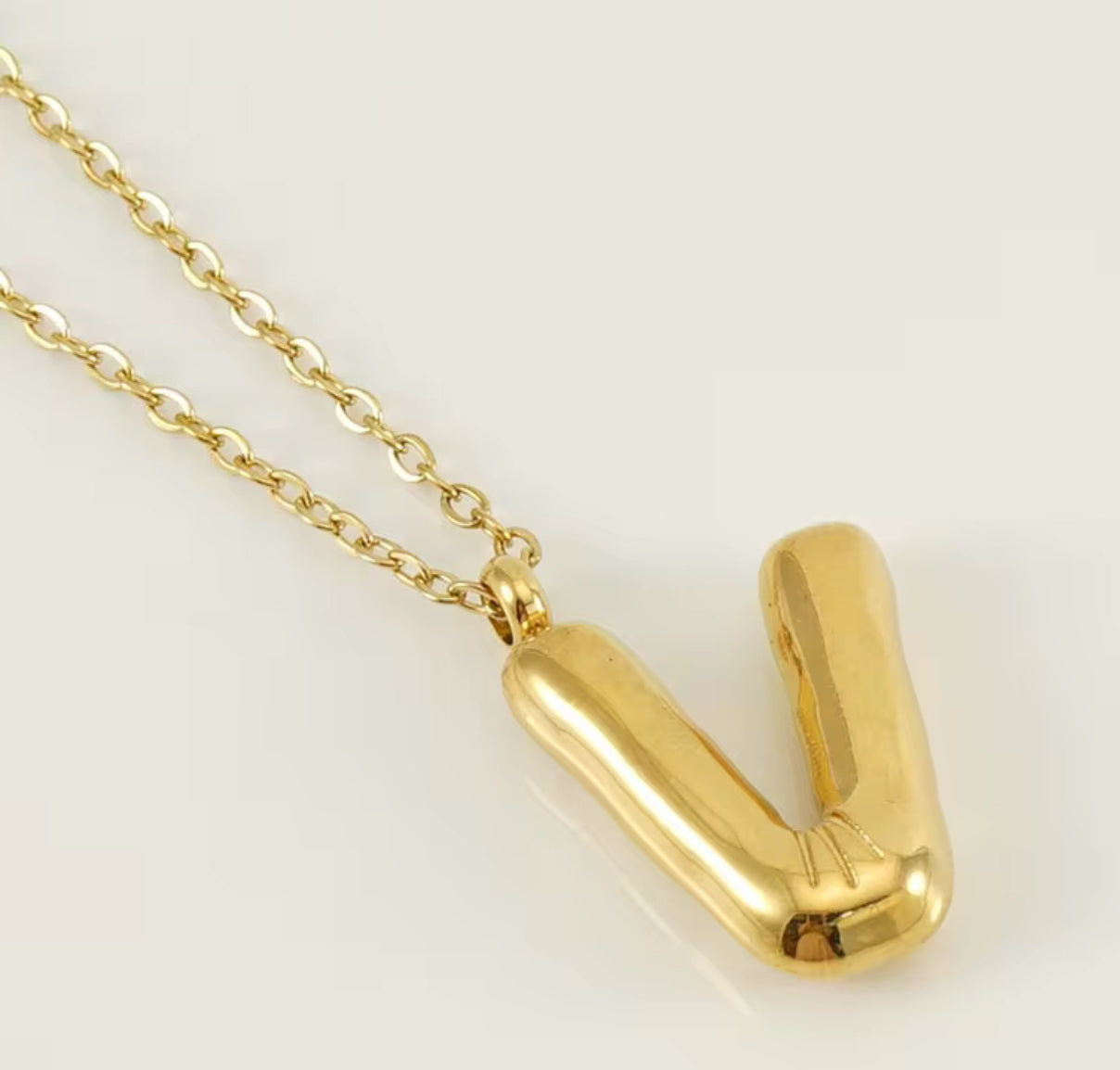 Balloon Letter Necklace - Gold