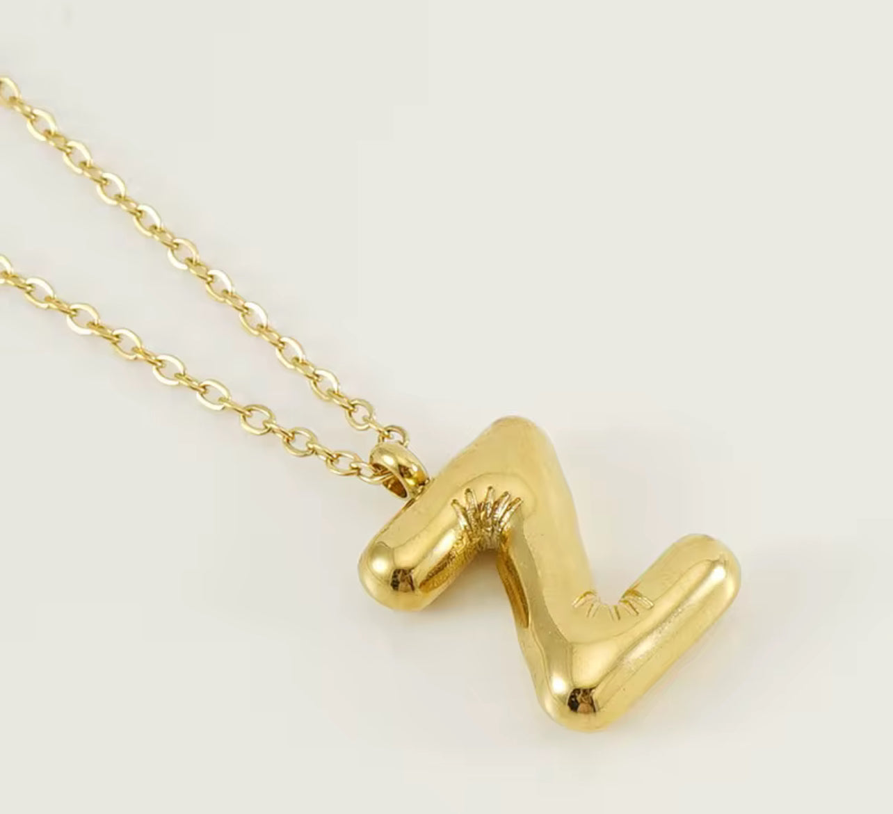 Balloon Letter Necklace - Gold