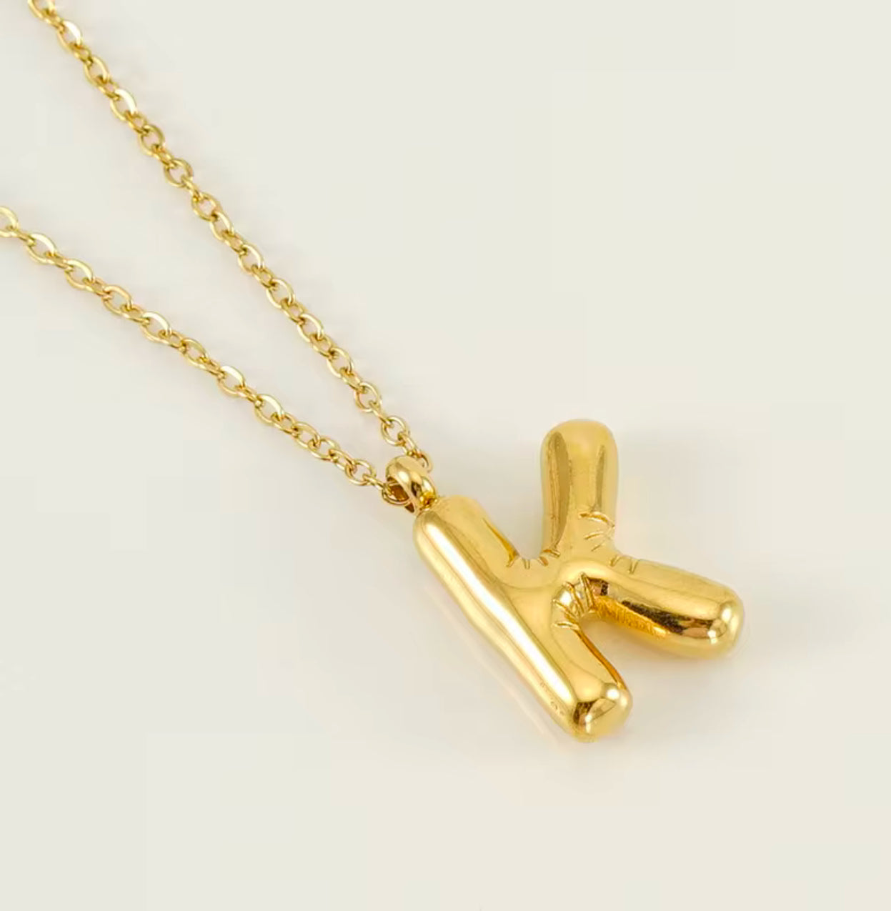Balloon Letter Necklace - Gold