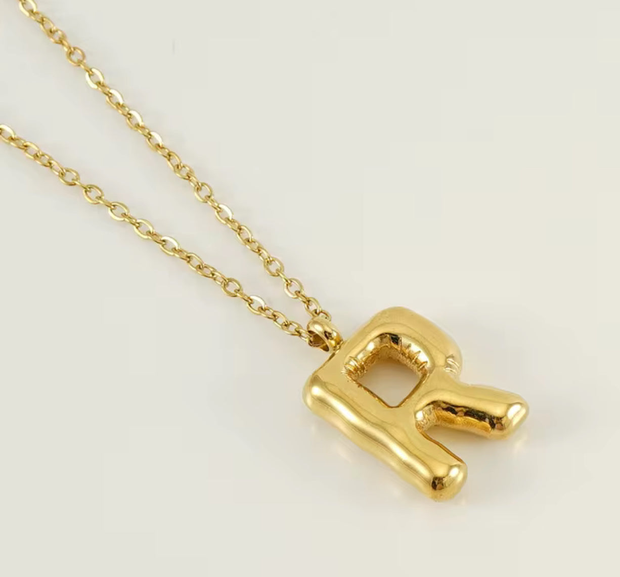 Balloon Letter Necklace - Gold