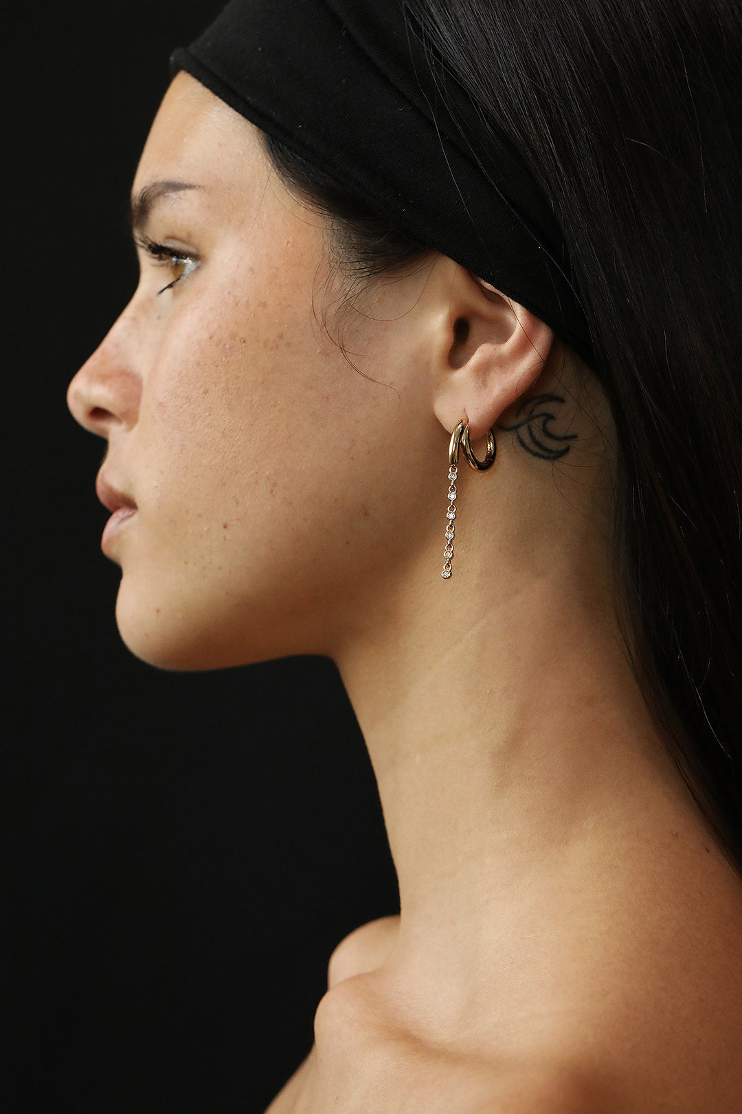 Alyra Drop Hoops - Silver