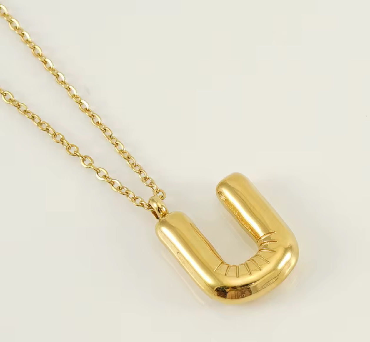 Balloon Letter Necklace - Gold