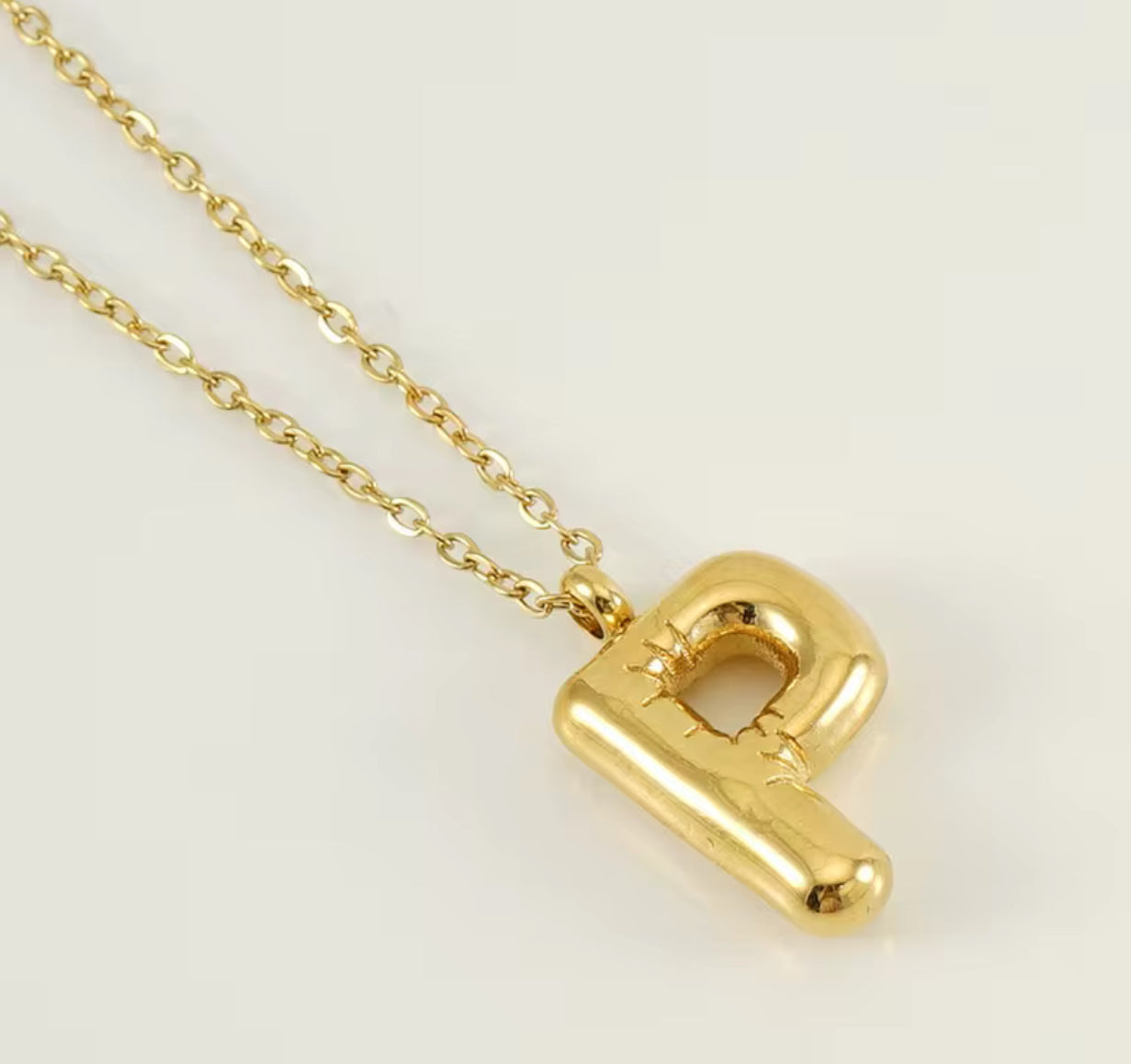 Balloon Letter Necklace - Gold