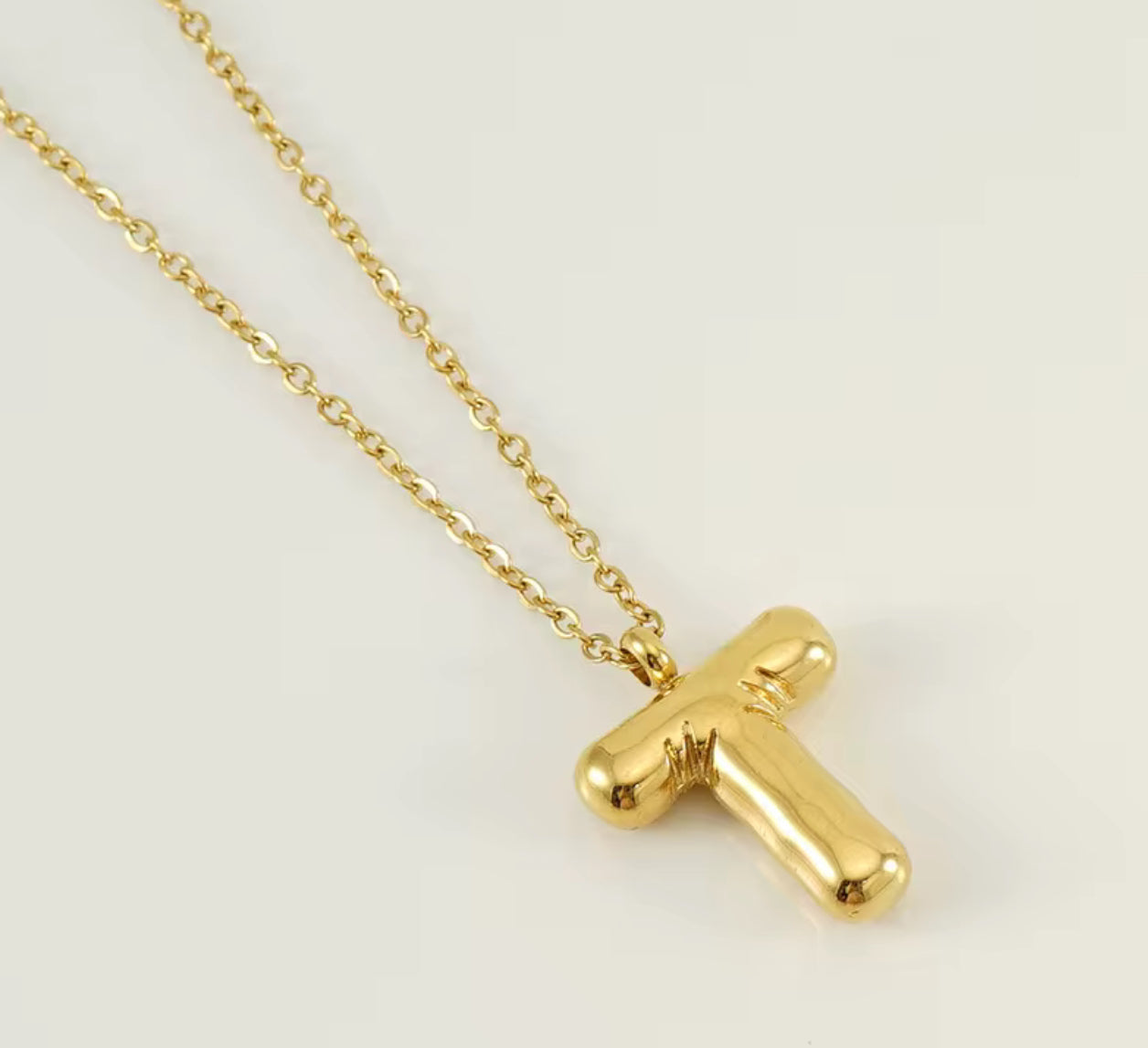 Balloon Letter Necklace - Gold