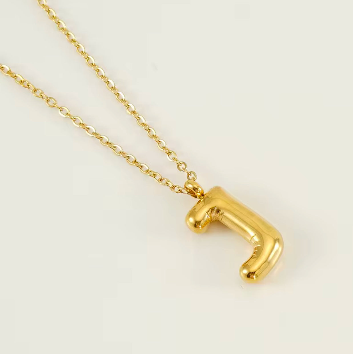 Balloon Letter Necklace - Gold