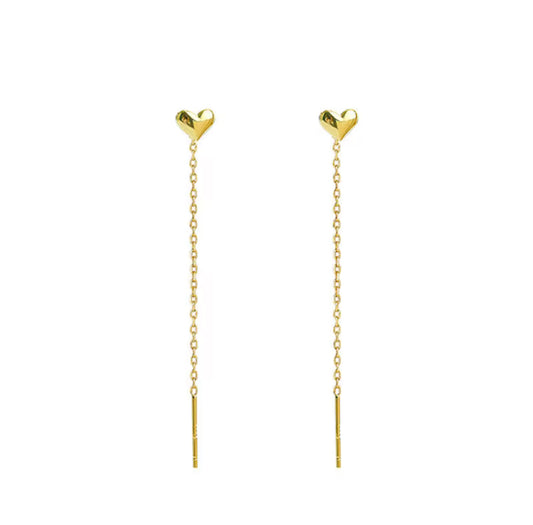 Love Thread Earrings - Gold
