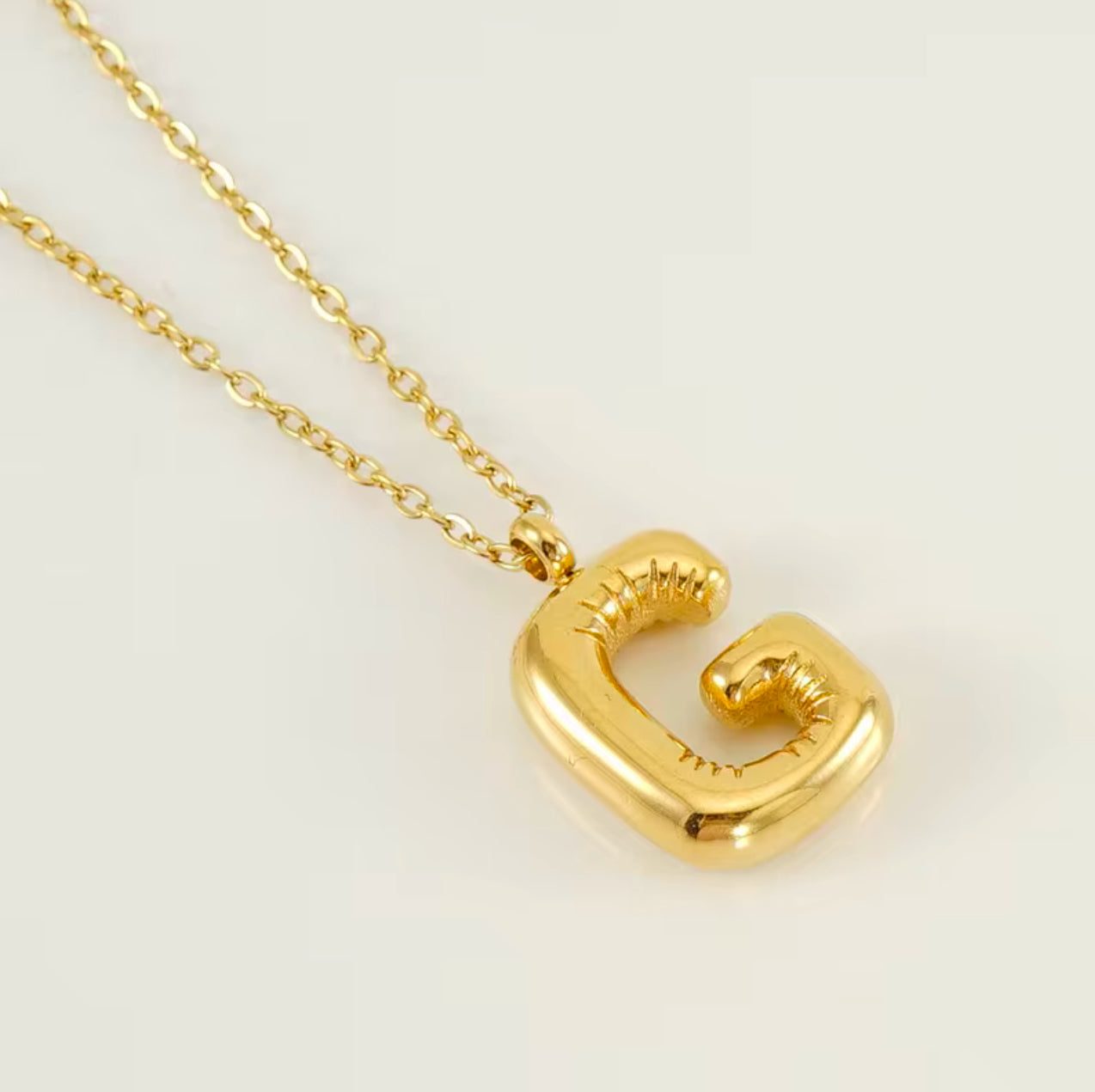 Balloon Letter Necklace - Gold