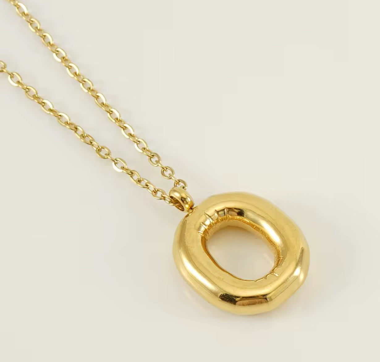 Balloon Letter Necklace - Gold