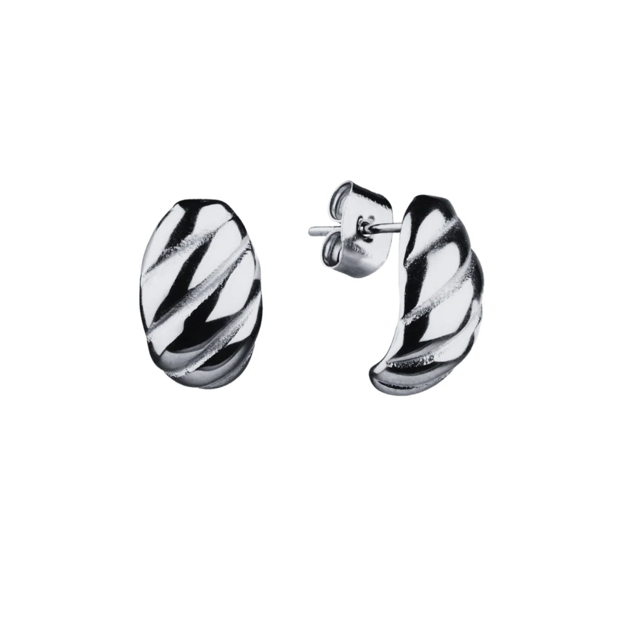 Emily Croissant Studs - Silver