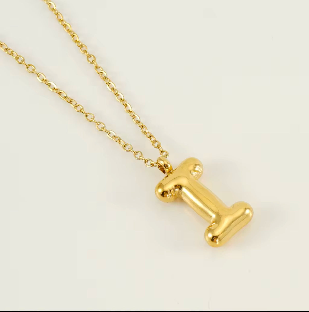 Balloon Letter Necklace - Gold