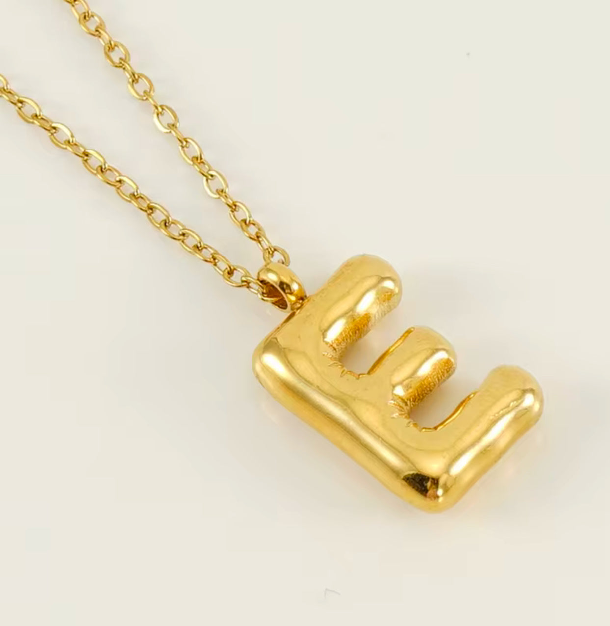 Balloon Letter Necklace - Gold