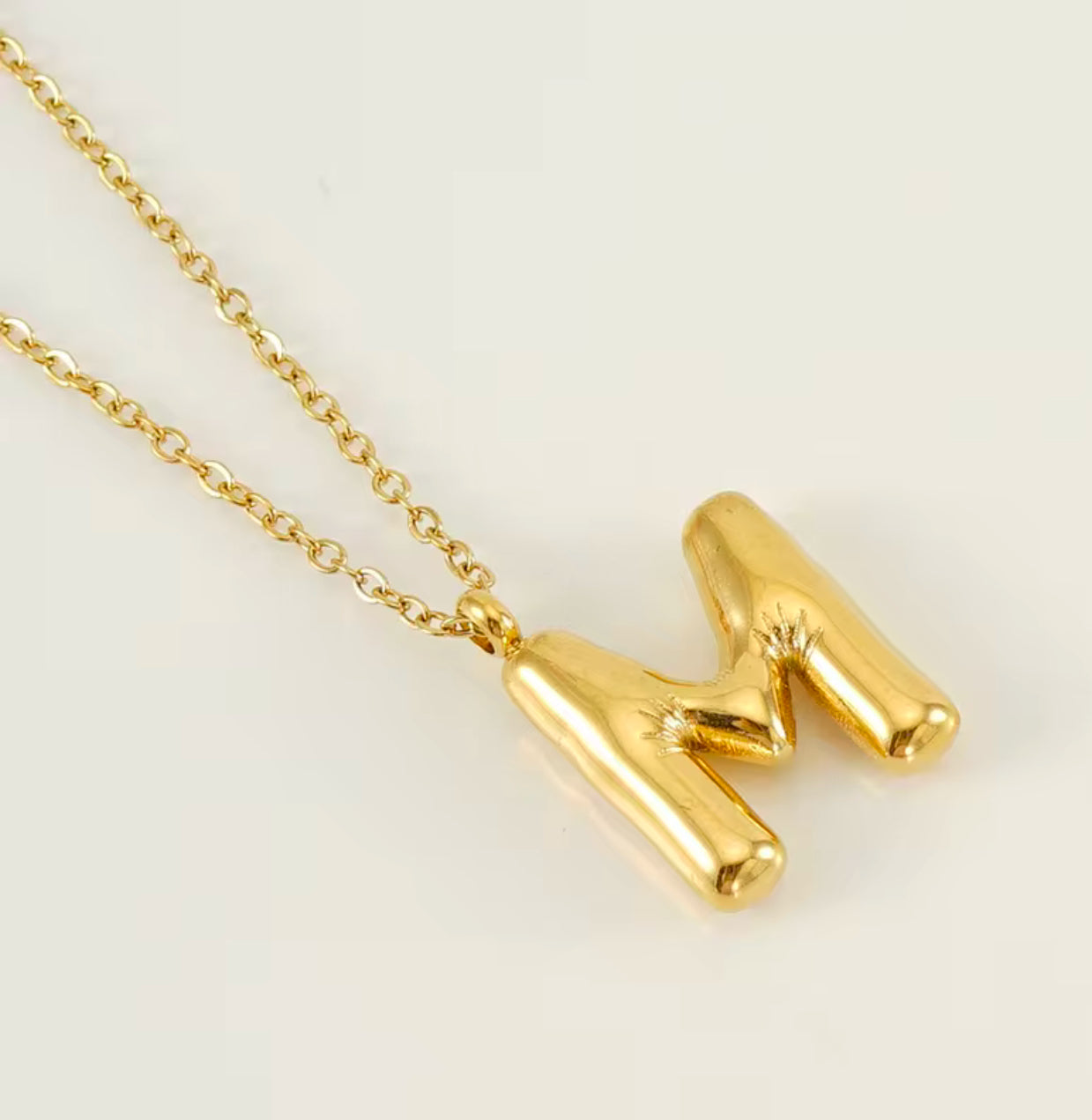 Balloon Letter Necklace - Gold