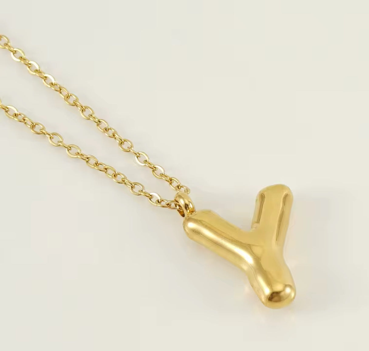 Balloon Letter Necklace - Gold