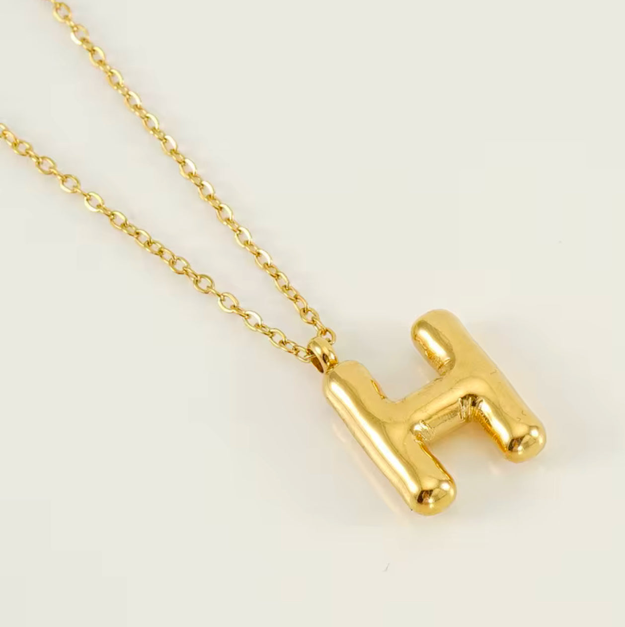 Balloon Letter Necklace - Gold