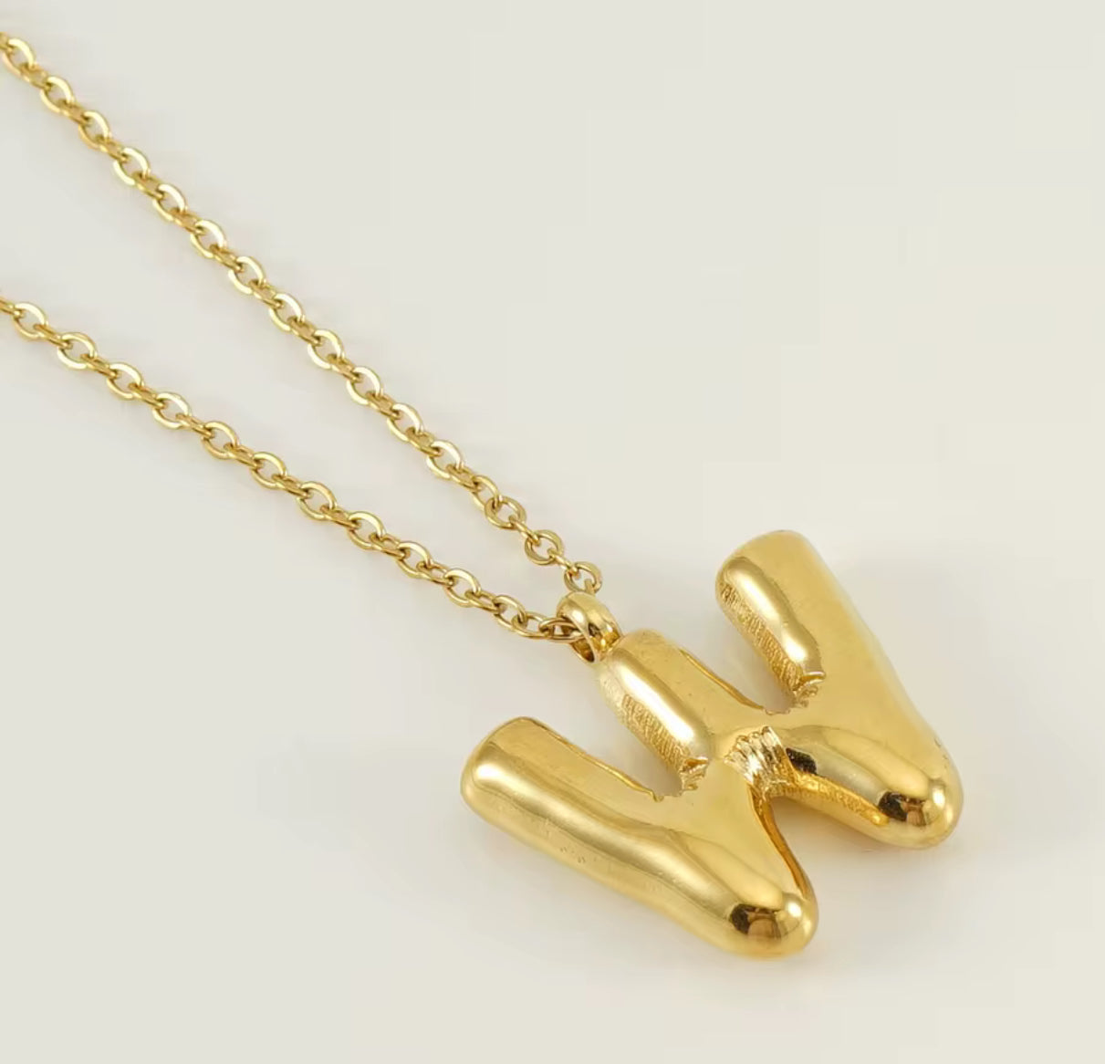 Balloon Letter Necklace - Gold