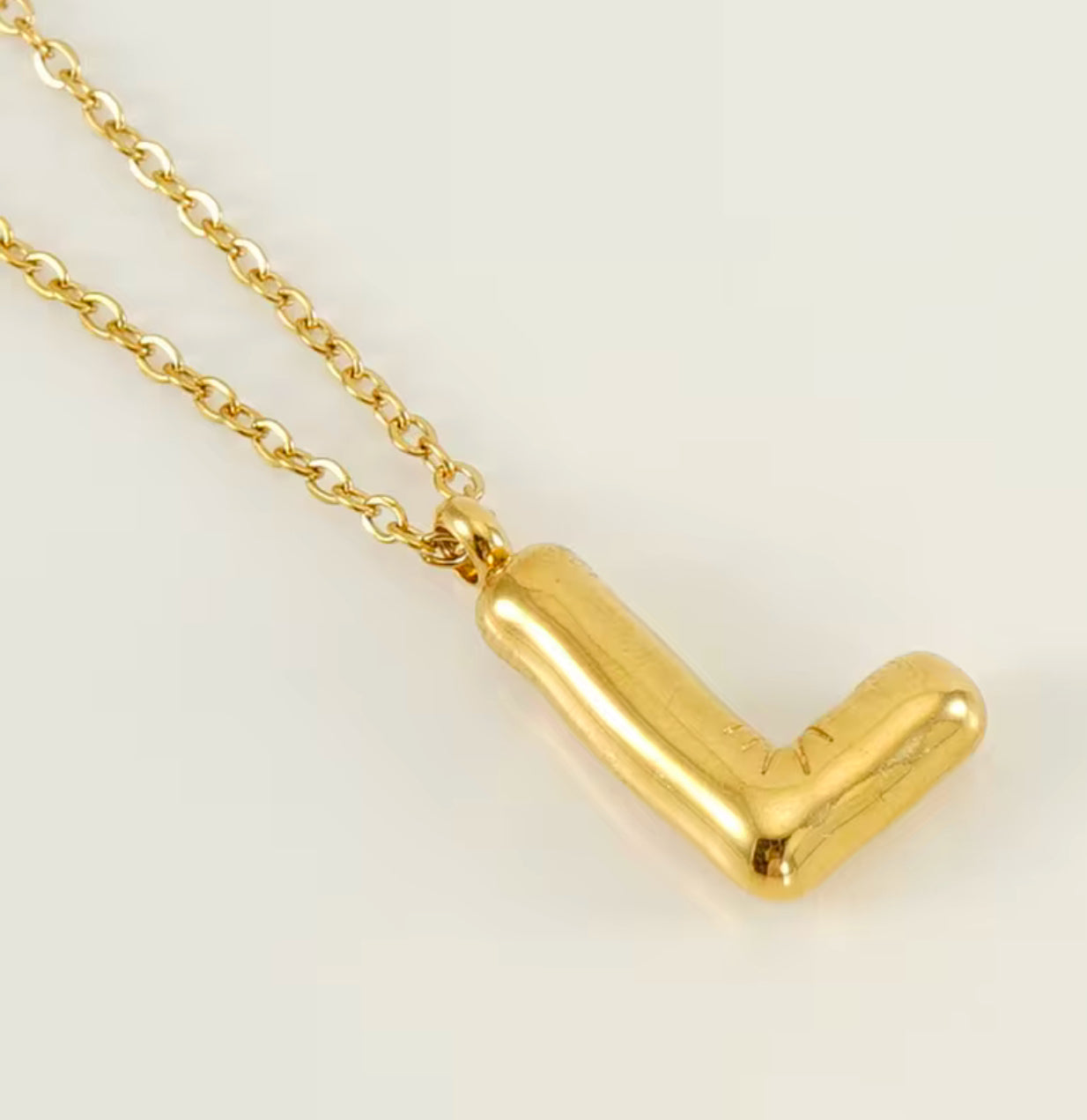 Balloon Letter Necklace - Gold