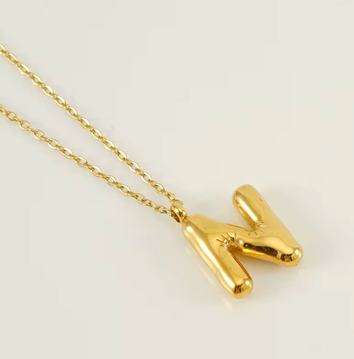 Balloon Letter Necklace - Gold