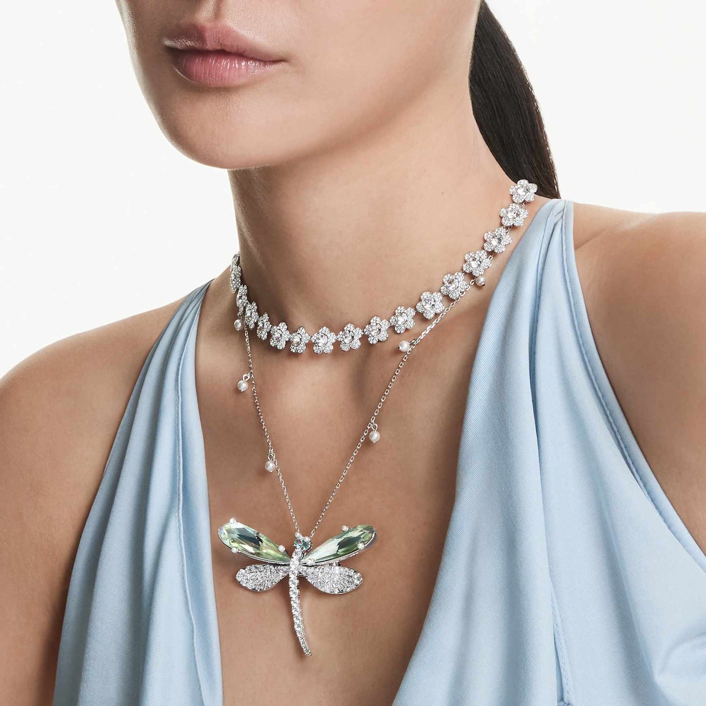 Ariana Flower Necklace Silver