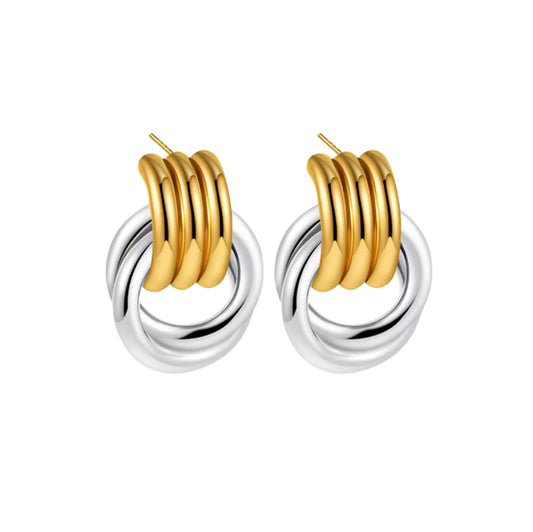 Knot Earrings - Two Toned