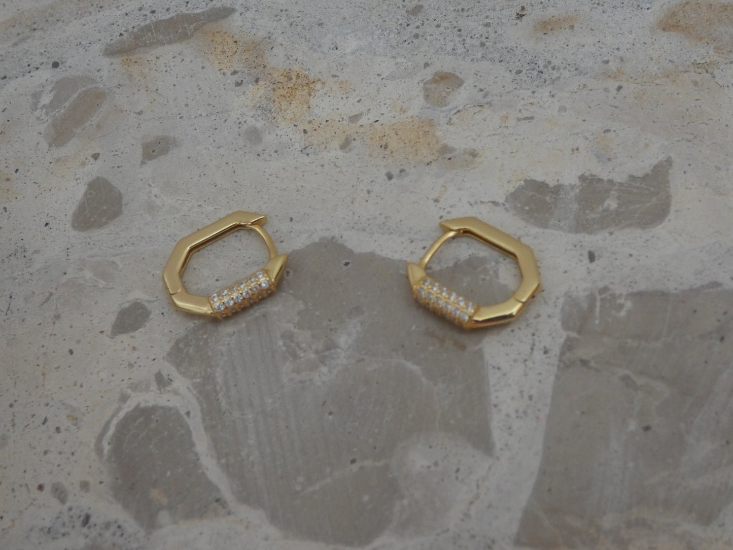 Katy Rhinestone Earrings - Gold