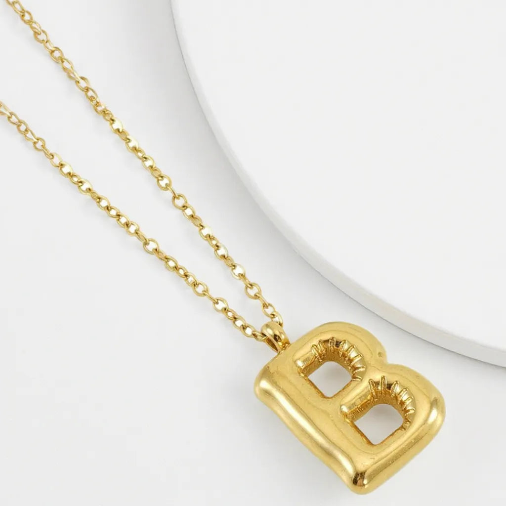 Balloon Letter Necklace - Gold