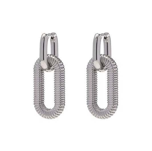 Valentina Link Earrings - Silver