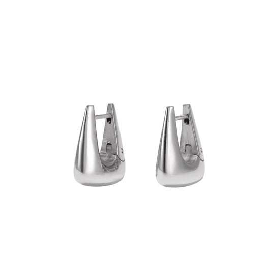 Dana Geometric Hoops - Silver