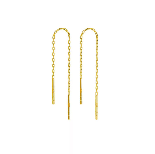 Coco Thread Earrings - Gold
