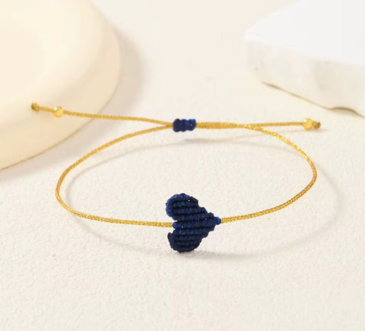 Young Hearts Adjustable Bracelet - Navy Blue