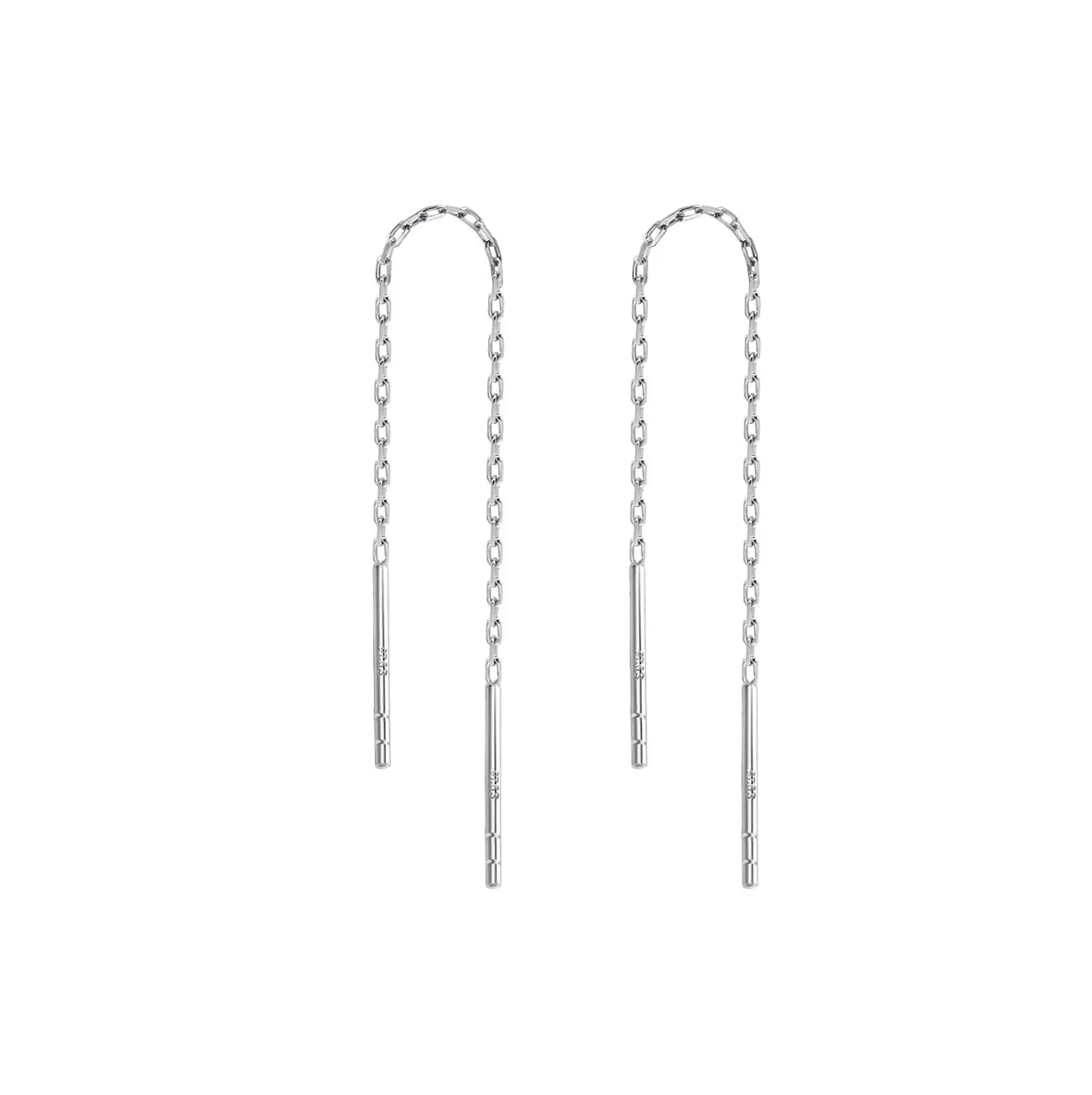 Coco Thread Earrings - Silver