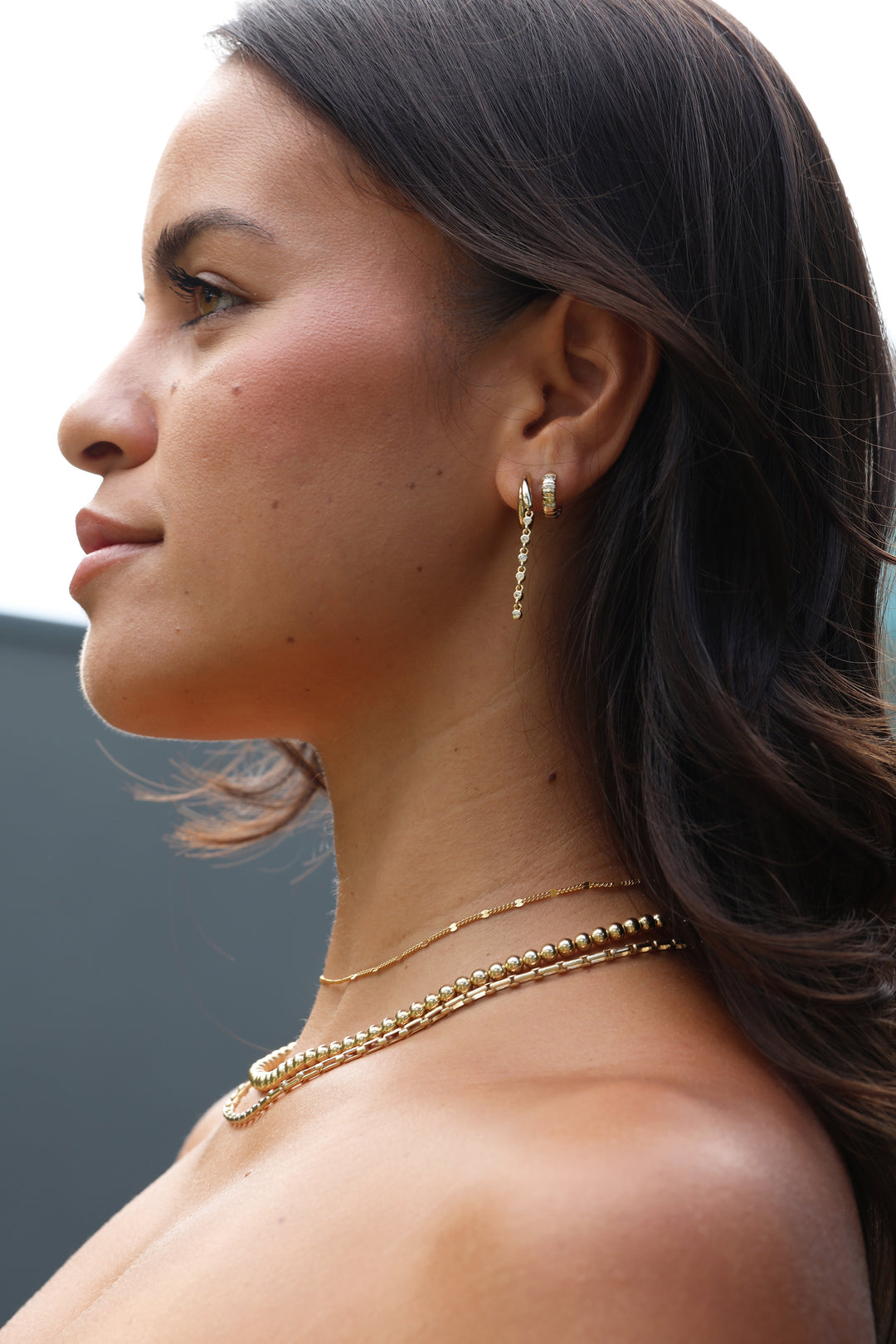 Alyra Drop Hoops - Gold