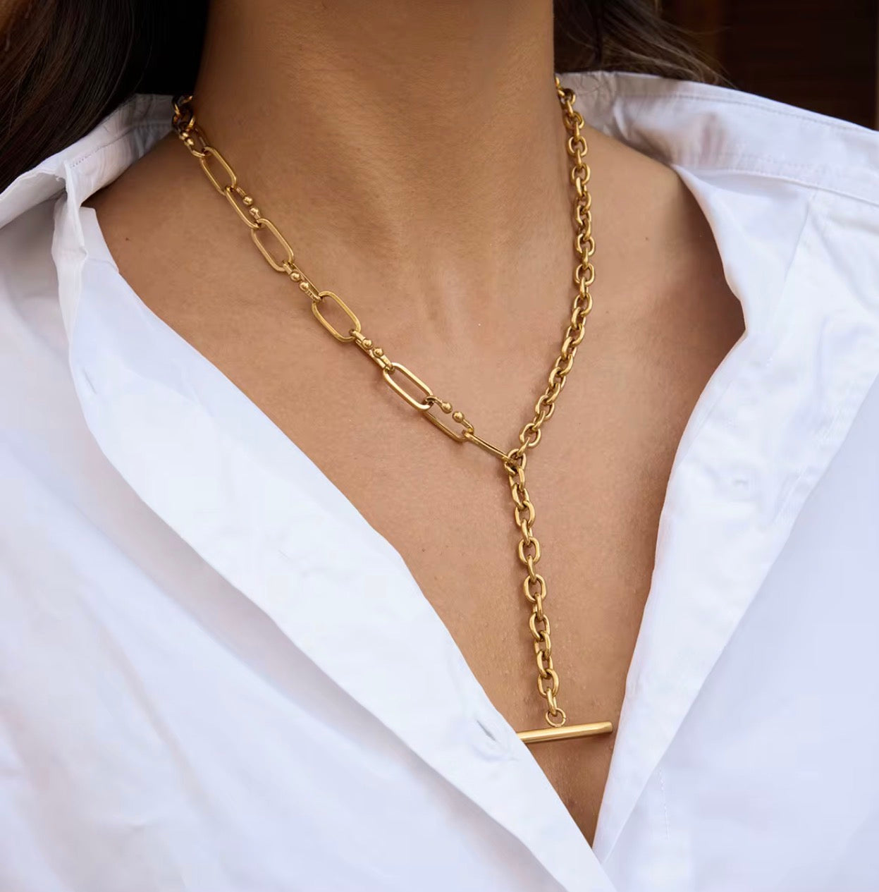 Lira Drop Necklace - Gold