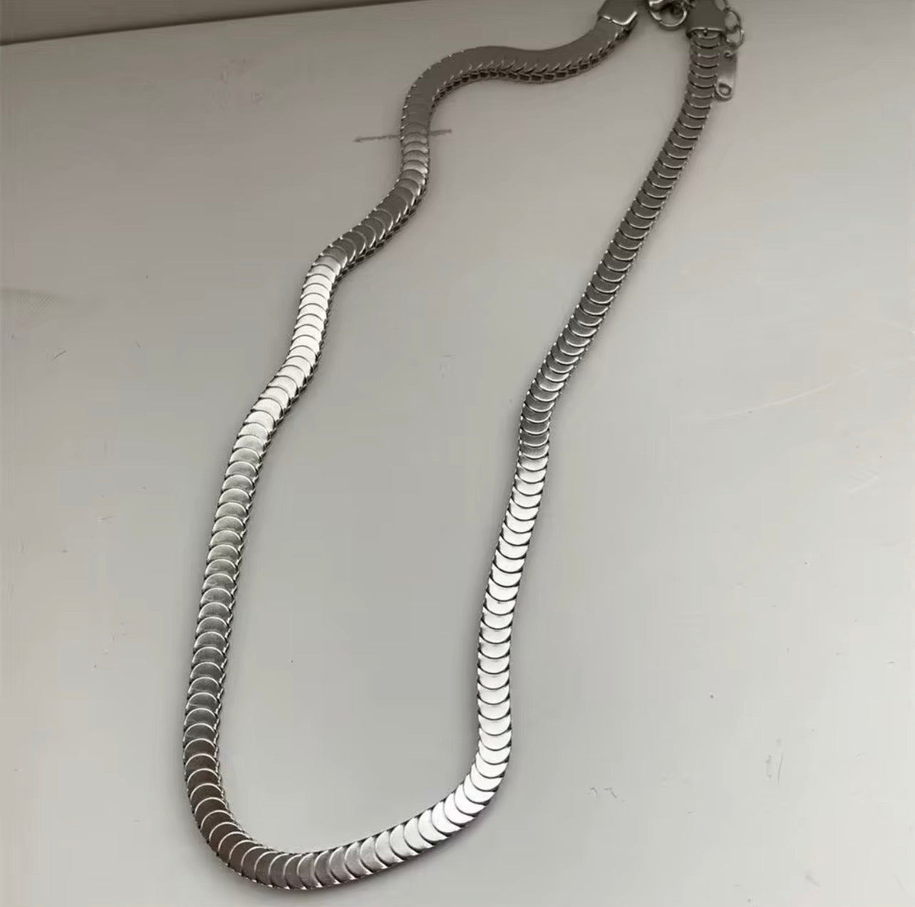 Gianna Herringbone Necklace - Silver