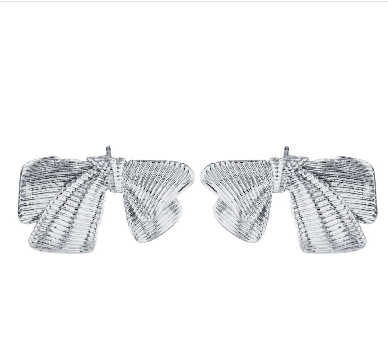 Date Night Bow Earrings - Silver