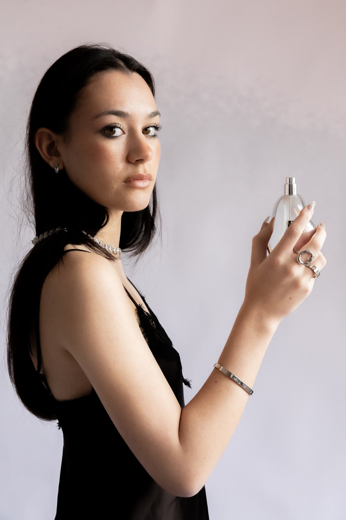 Ariana Flower Necklace Silver