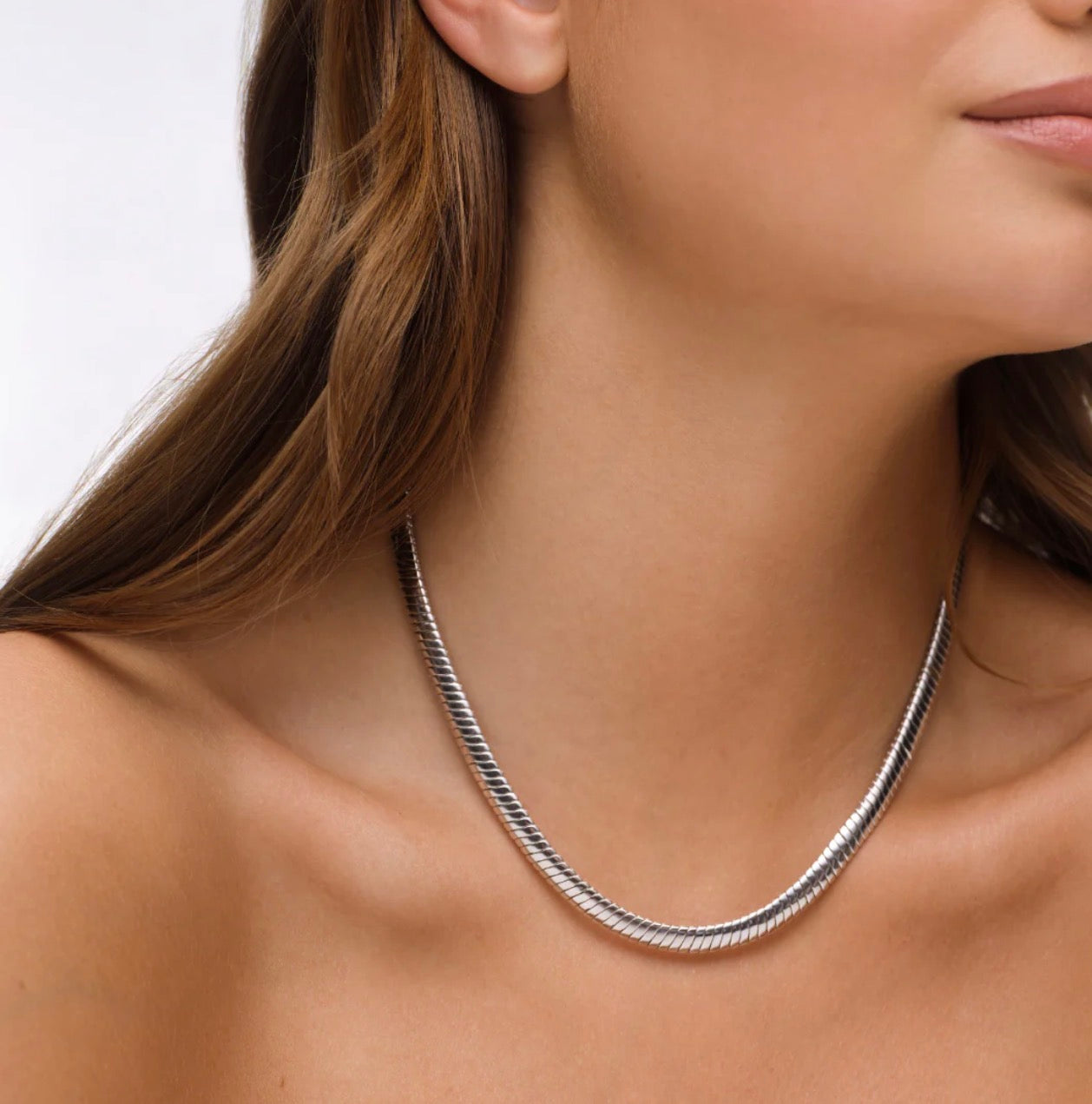Gianna Herringbone Necklace - Silver