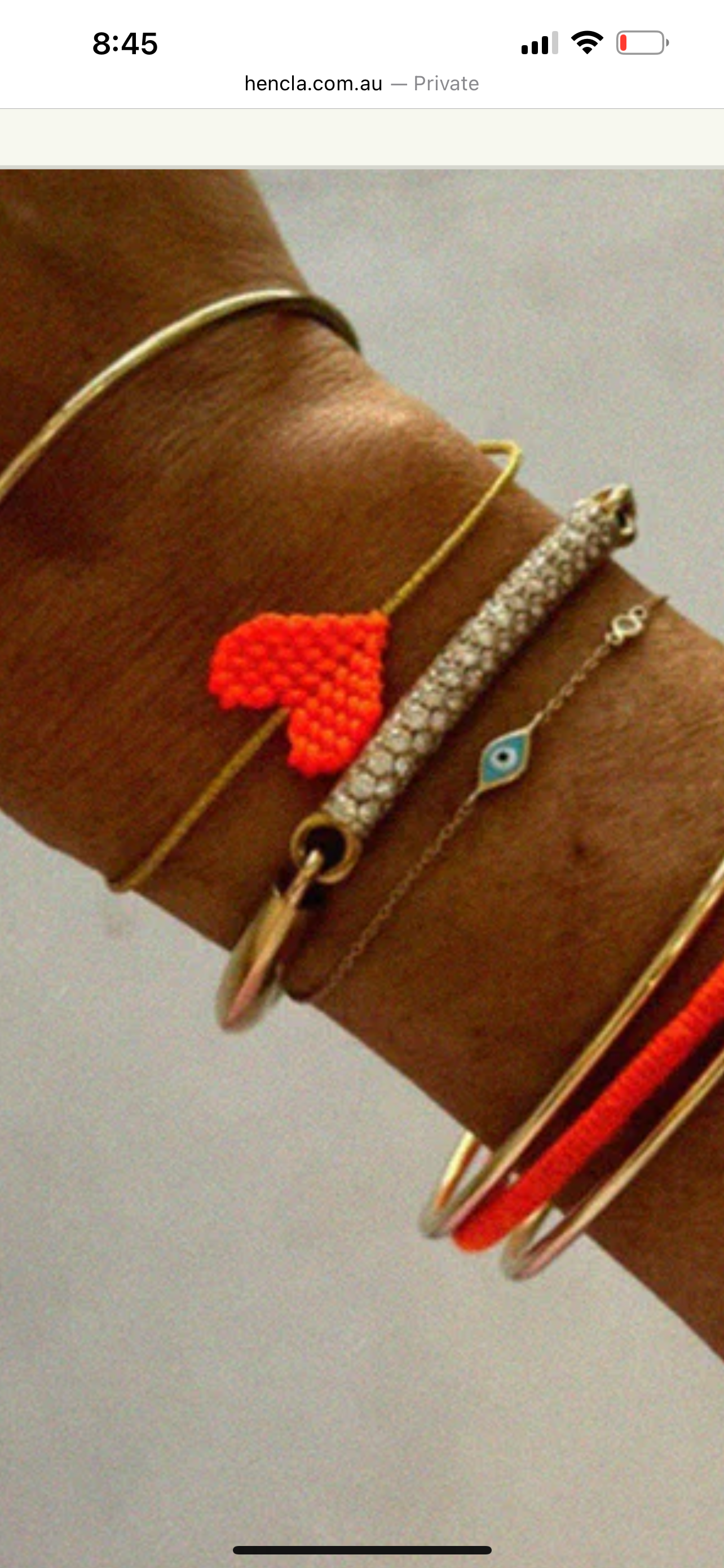 Young Hearts Adjustable Bracelet - Neon Orange