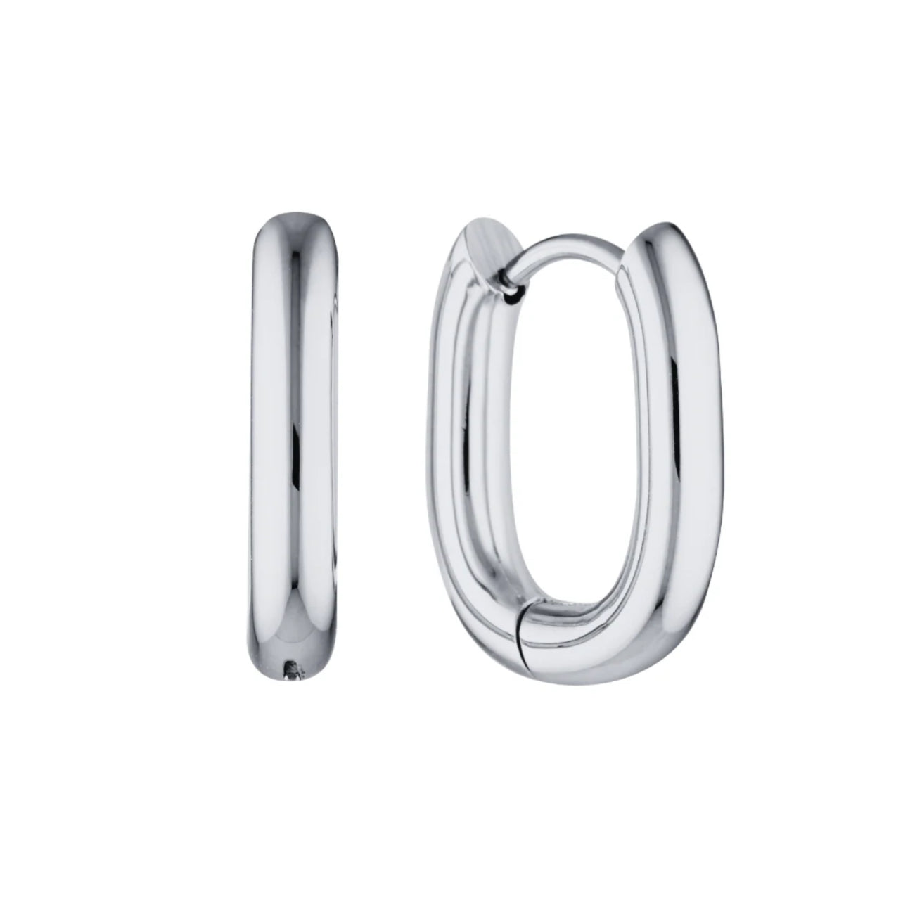 Pippa Oval Huggies - Silver