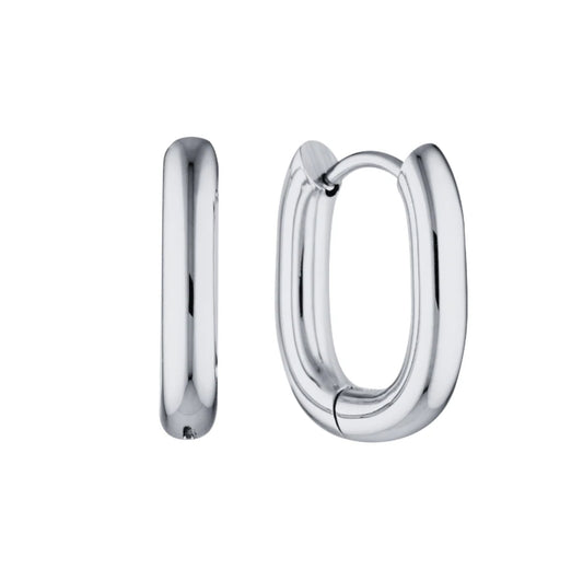 Pippa Oval Huggies - Silver