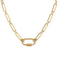 The Oval Link Clasp Necklace - Gold