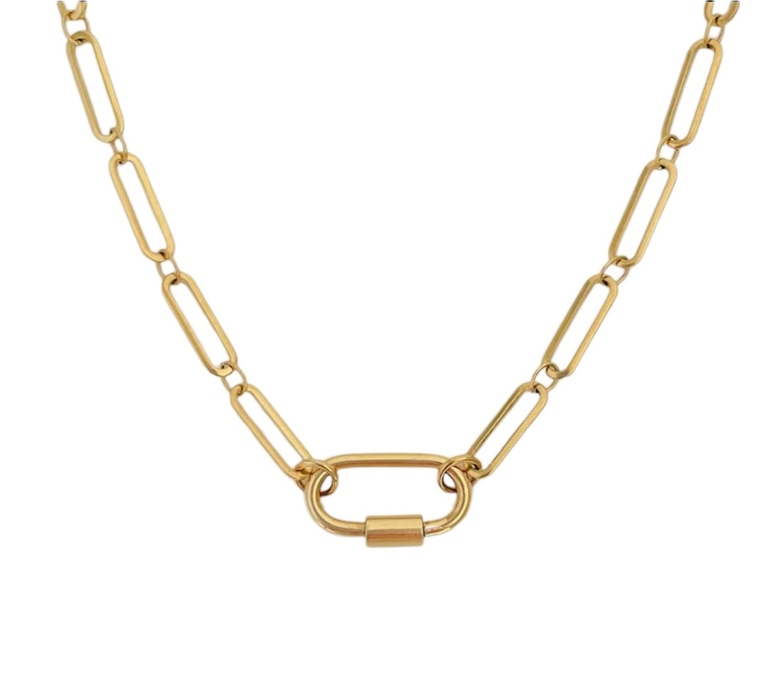 The Oval Link Clasp Necklace - Gold