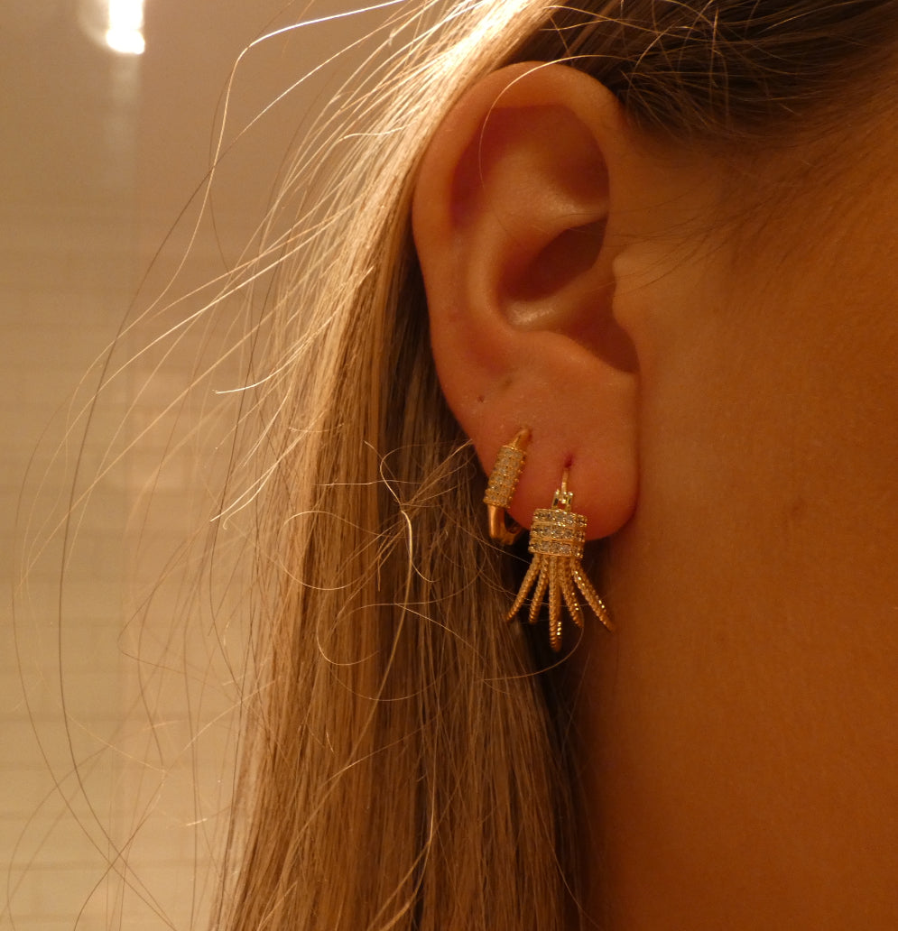 Katy Rhinestone Earrings - Gold